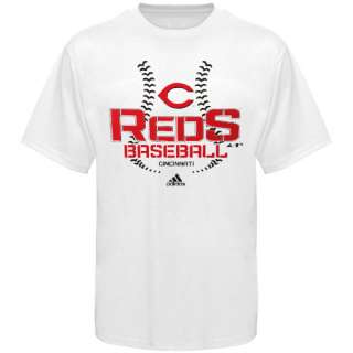 adidas Cincinnati Reds Youth Swift Sweep T Shirt   White  
