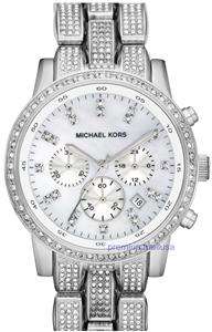 Michael Kors ShowStopper glitz women watch MK5545 silver chronograph 