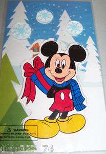 Disney Christmas Mickey Mouse Window Gel Cling  