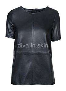 LAMBSKIN LEATHER T SHIRT TOP TUNIC CHEMISE EN CUIR TAYLOR MADE TO FIT 