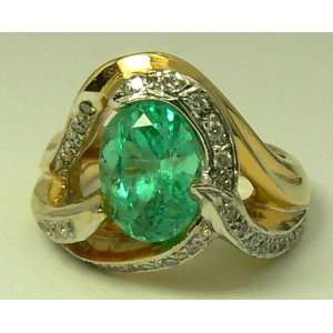  Exceptional Colombian Emerald & Diamond Ring 2.45ct 