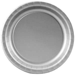  Shimmering Silver (Silver) Paper Dessert Plates (24 count 