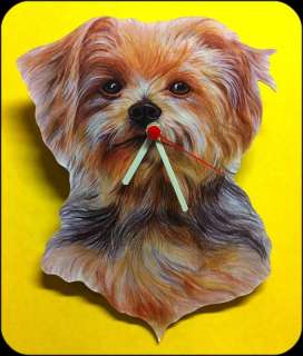 YORKSHIRE TERRIER Hand Made Wood Dog Clock     
