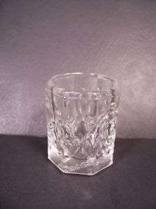 CORONET SHOT GLASS, PRESSED, PANELED CLEAR GLASS  GREAT  