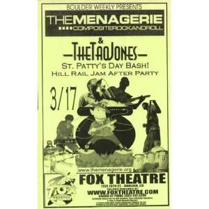  The Menagerie Tao Jones Original Boulder Concert Poster 