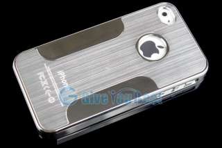 Luxury Silver Aluminum Chrome Hard Back Case Cover Skin For iPhone 4 