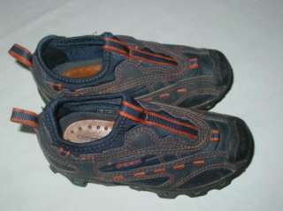 Boys GEOX Blue/Orange SHOES Sneakers slip on 26 / US 9  