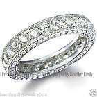 925 Sterling Silver Antique CZ Eternity Ring Anniversary Wedding Band 