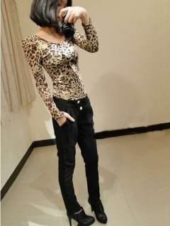Europe and American Style Sexy Leopard Mesh Slim T Shir  