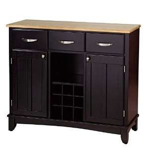  Server Sideboard with Wine Rack in Black Finish