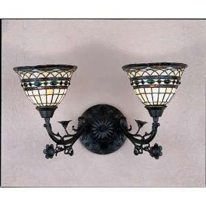  21W Tiffany Roman 2 Lt Wall Sconce