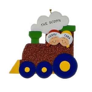  Personalized Train Family   2 Faces Christmas Ornament 