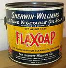RARE SHERWIN WILLIAMS FLAXSOAP PURE VEGETABLE OIL SOAP CAN SWP PAINT 