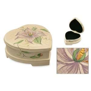  Wood jewelry box, Orchid Heart