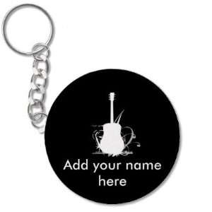    Guitar keychain, Customize with your own name 