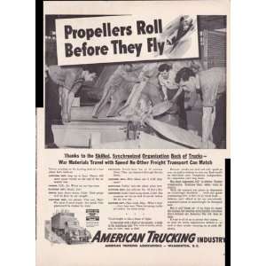 American Trucking Industry Propeller War Effort 1942 Original Vintage 