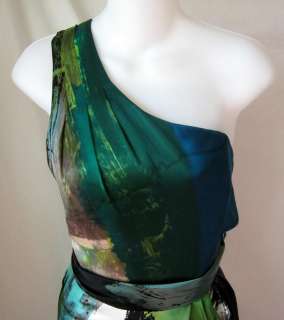 BLACK HALO NWT $349 Silk Hazel Color Splash Pocket Dress 2  