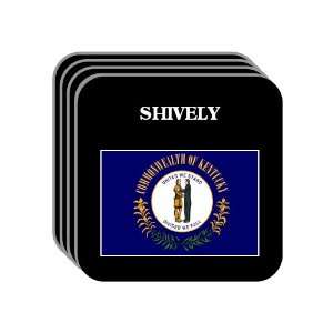 US State Flag   SHIVELY, Kentucky (KY) Set of 4 Mini Mousepad Coasters