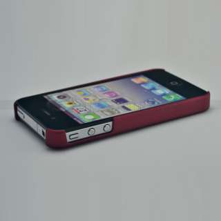 New Red HARD CASE COVER FOR APPLE IPHONE 4 4G S 4S 4GS + Free Screen 