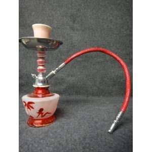 approx 7 Women Frosted Glasses Mini Hookah,single hose,clip and bowl 