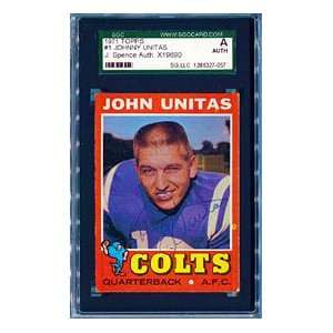 Johnny Unitas Autographed / Signed 1971 Topps Card (JSA)  