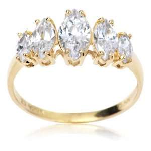   and Marquise Cut Cubic Zirconia Five Stone Shimmer Ring 10.0 Jewelry