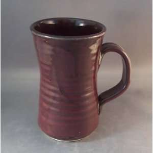 Handmade Plum pottery mug large 16 oz 
