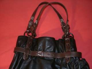 HOBO INTERNATIONAL SHAE Shoulder Handbag BLACK Leather w/ Gunmetal 