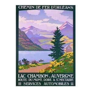 Lac Chambon   Auvergne by Constant Duval 24x32 