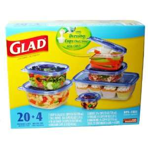  Glad Containers with Dessing Cups That Snap Into Lids  24 