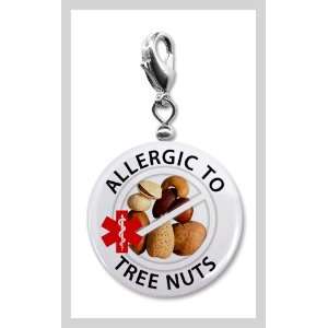  ALLERGIC to TREE NUTS Allergy Medical Alert 1 inch Pendant 