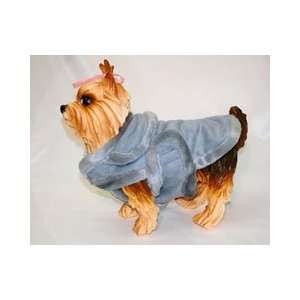 Velcro Closure Faux Shearling Dog Coat (Blue, Size 8 