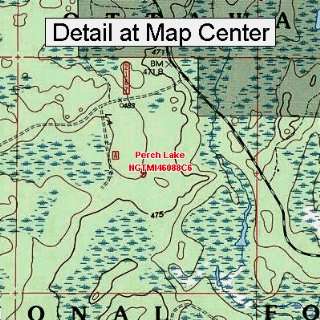   Topographic Quadrangle Map   Perch Lake, Michigan (Folded/Waterproof