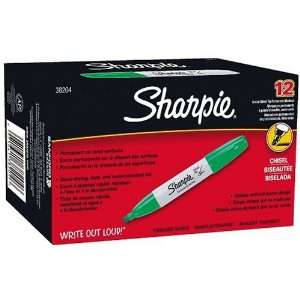  Sharpie Chisel Tip Permanent Markers, 12 Green Markers 