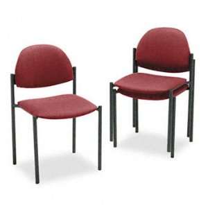  Comet Series Armless Stacking Chair, Burgundy Olefin Fabric, 3 