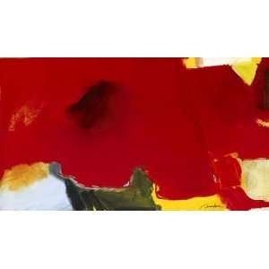  Diane Lambin 43W by 25H  Red Coquelicot CANVAS Edge #2 