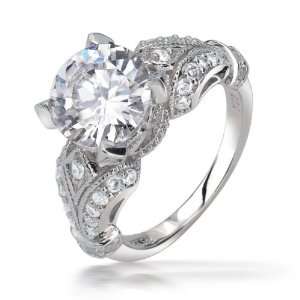 Bling Jewelry Victorian Style 3ct Round CZ Solitaire .925 