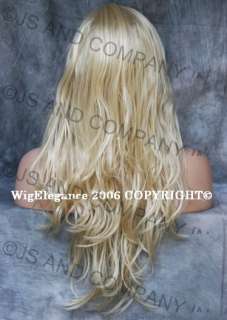  PROMOTIONAL Wavy EXTRA LONG BLONDE SIDE SKIN TOP WIG WIGS 