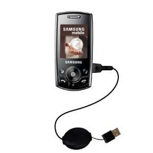 Retractable USB Cable for the Samsung SGH J700 with Power Hot Sync and 