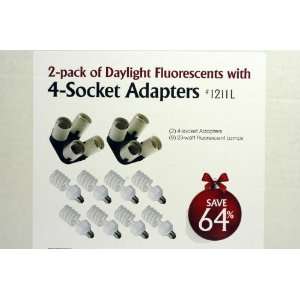  Wescott 2 Pack Of Daylight Fluorescents W/ 4 Socket 