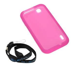  GTMax Hot Pink Soft Silicone Skin Cover Case + Black Neck Strap 