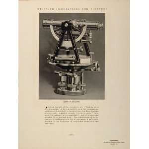  1926 Print Gurley Sextant Surveying Instrument Troy NY 