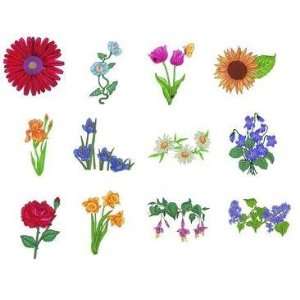  Embroidery Machine Designs CD JUMBO GARDEN FLOWERS 