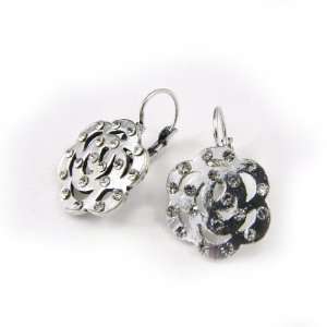  Earrings / dormeuses french touch Camélia silvery. Jewelry