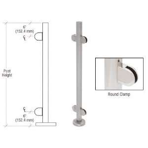   Round Glass Clamp 180 Degree Center Post Railing Kit by CR Laurence