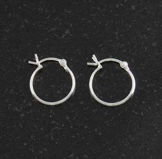   14mm Hinged Hoop Earrings Half Round .925 Italy Italian Jewelry  