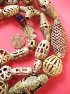 African Trade Beads  Tabular Brass Beads  
