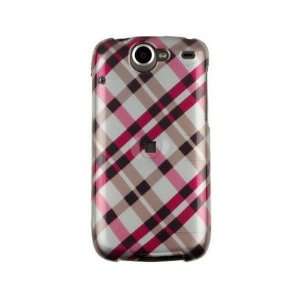  Reinforced Plastic Design Phone Cover Case Hot Pink Plaid 