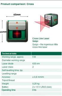 New BOSCH Quigo Self Levelling Cross Line Laser Level★  