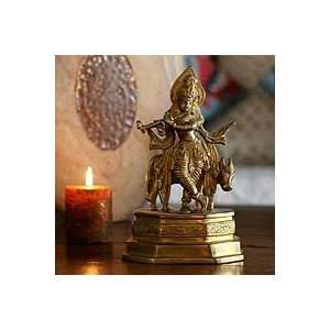  Brass statuette, Krishna as a Cowherd